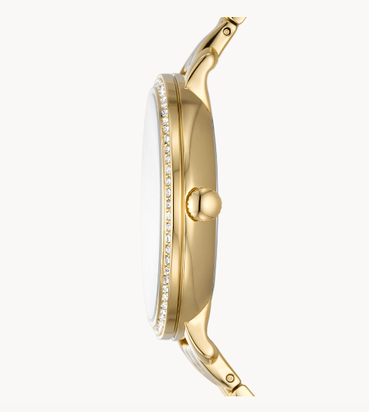 Jacqueline Sun Moon Multifunction Gold-Tone Stainless Steel Watch | Fossil | Luby