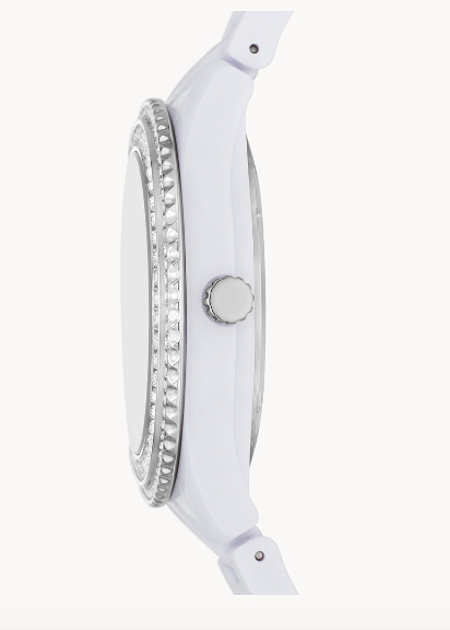 Reloj multifunción Stella de aceite de ricino de color blanco | Fossil | Luby