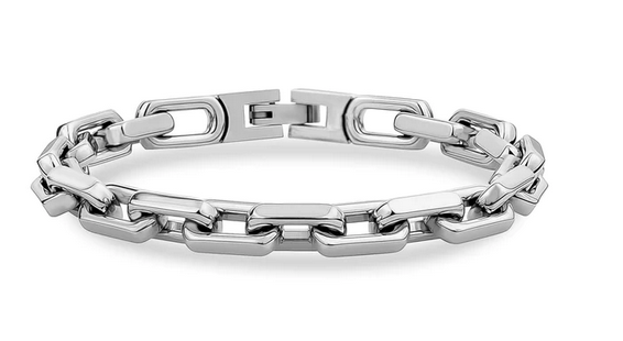 Steel Rectangular Link Bracelet | ARZ Steel | Luby
