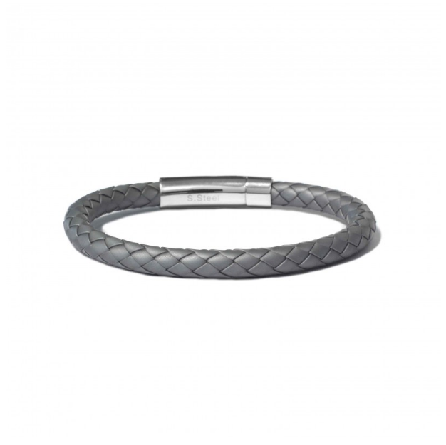 Braided Rubber and Steel Bracelet Chunky | BORSARI | Luby