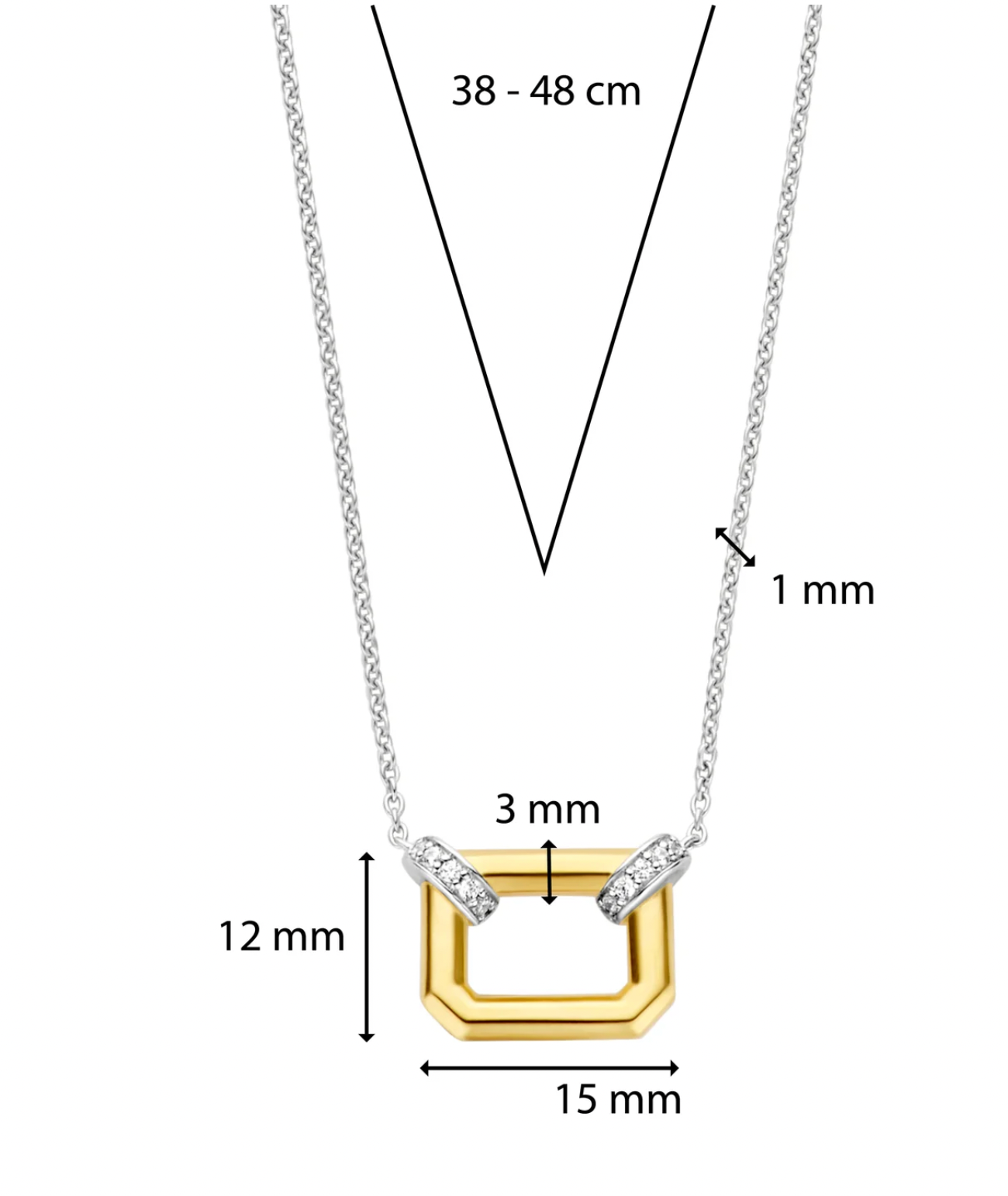 Ti Sento Milano Square Gold Charm | Ti Sento Milano | Luby