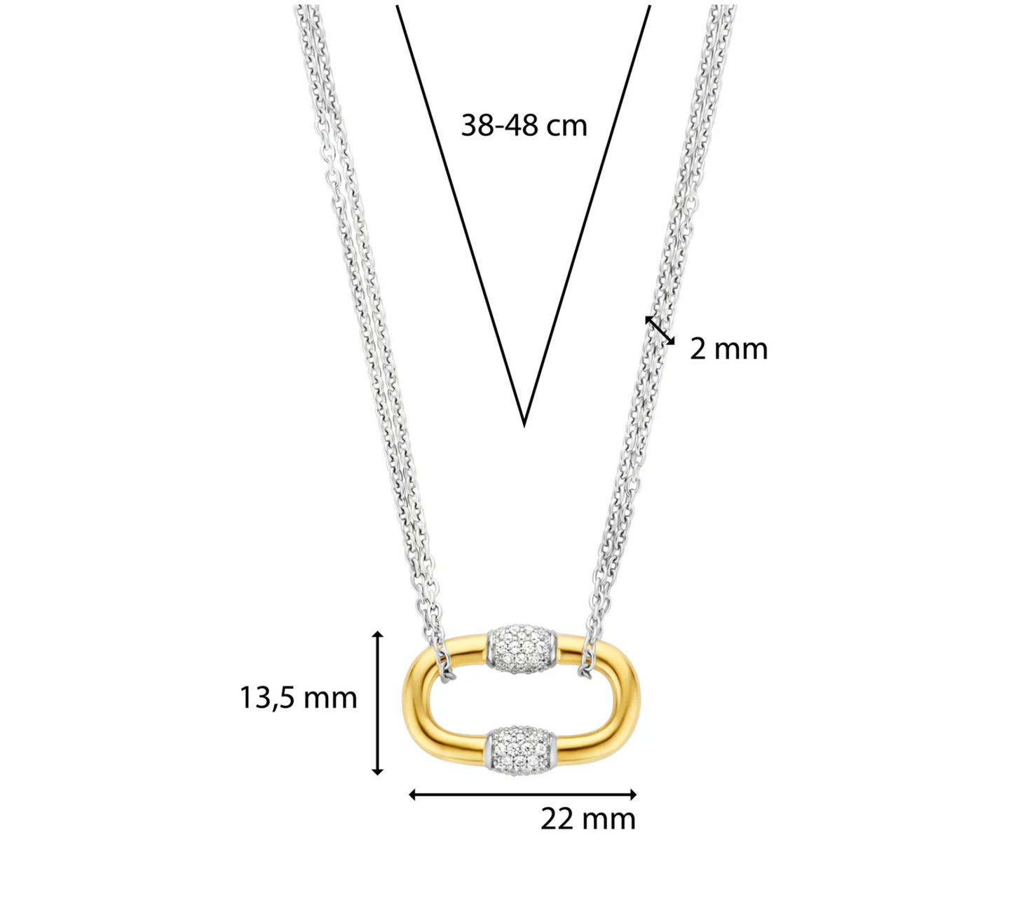 Ti Sento Milano Oval Gold Link Cz Accents | Ti Sento Milano | Luby