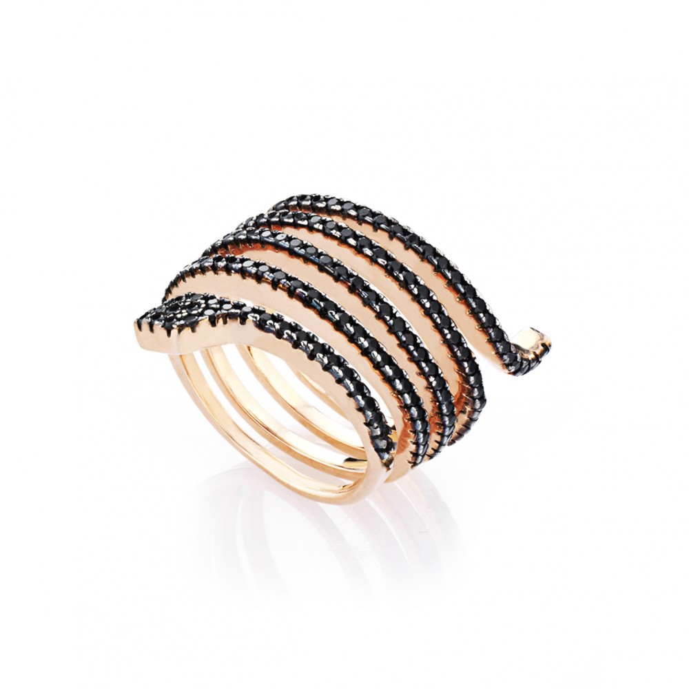 Marcello Pane Snake Rose Gold Ring 925 | Marcello Pane | Luby