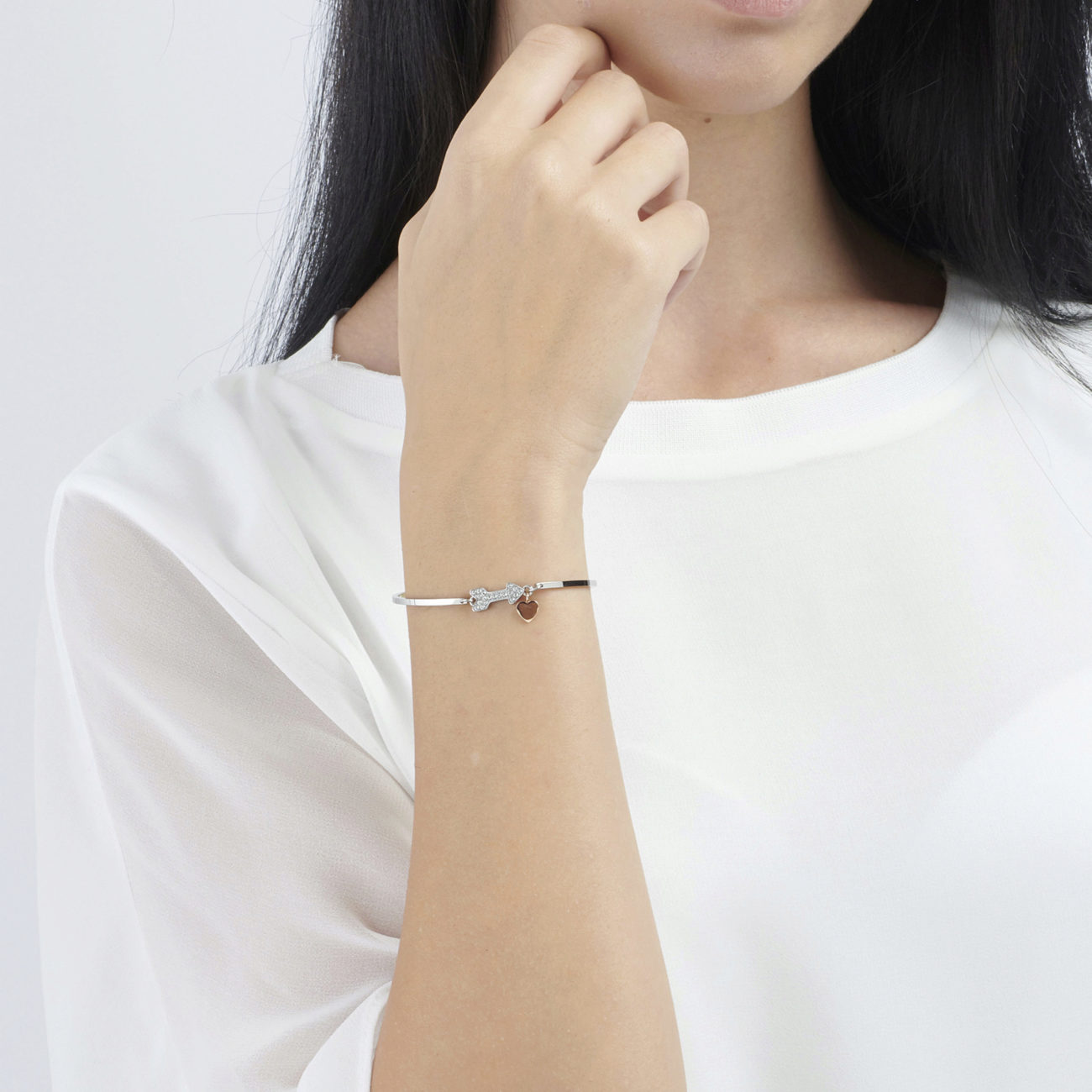 Chakra Arrow Pendant Bracelet (Silver-Rose Gold) | Brosway Italia | Luby