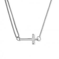 Cross Pull Chain Necklace (Silver) | Alex and Ani | Luby