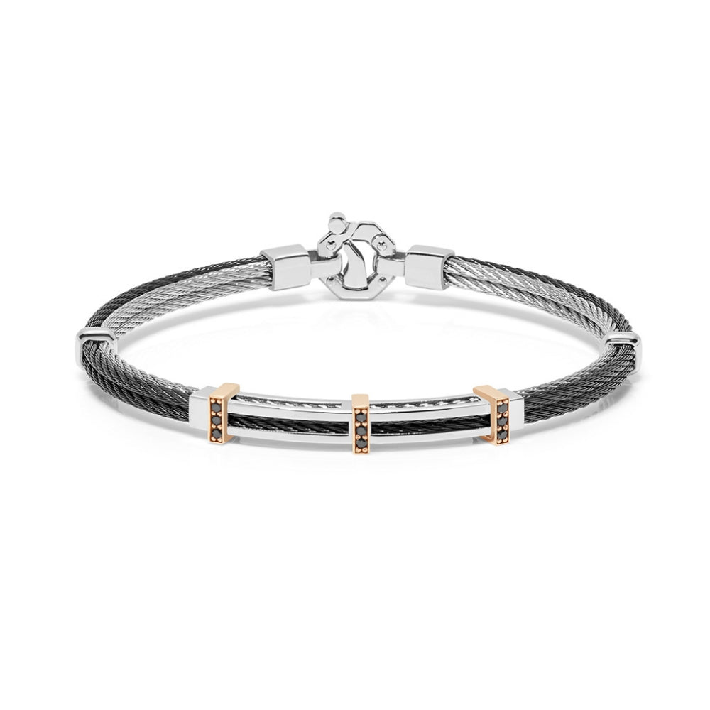 Braka Bracelet Silver Gray and Rose Gold Accents | Baraka | Luby