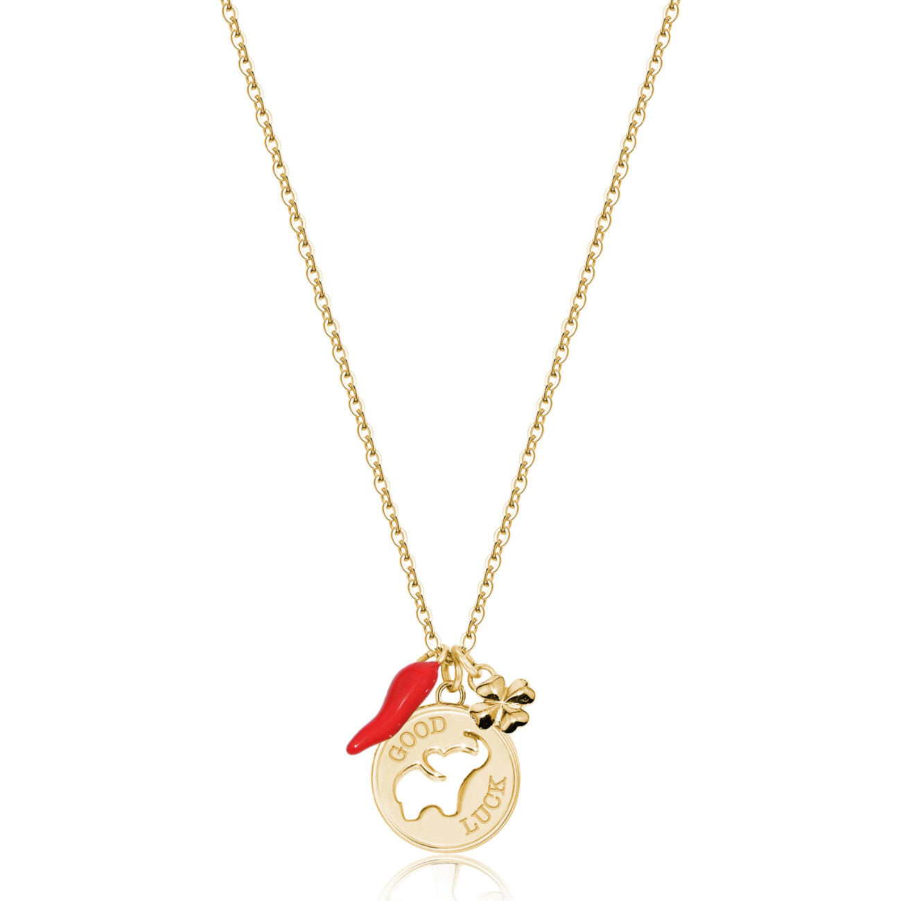 Chakra Necklace with Elephant and “Buona Fortuna” | Brosway Italia | Luby