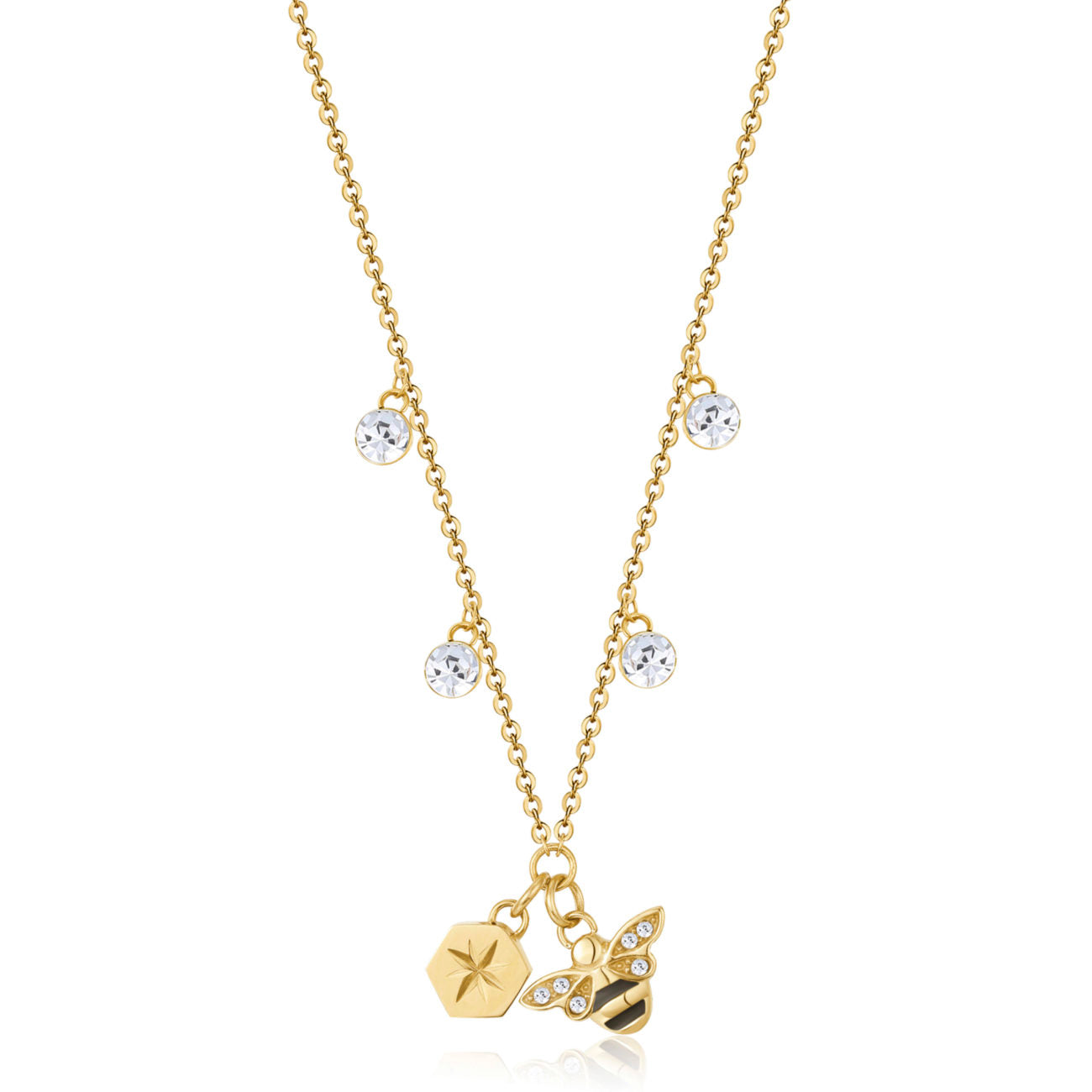 Chakra Polar Star and Bee Pendant Necklace (Gold) | Brosway Italia | Luby