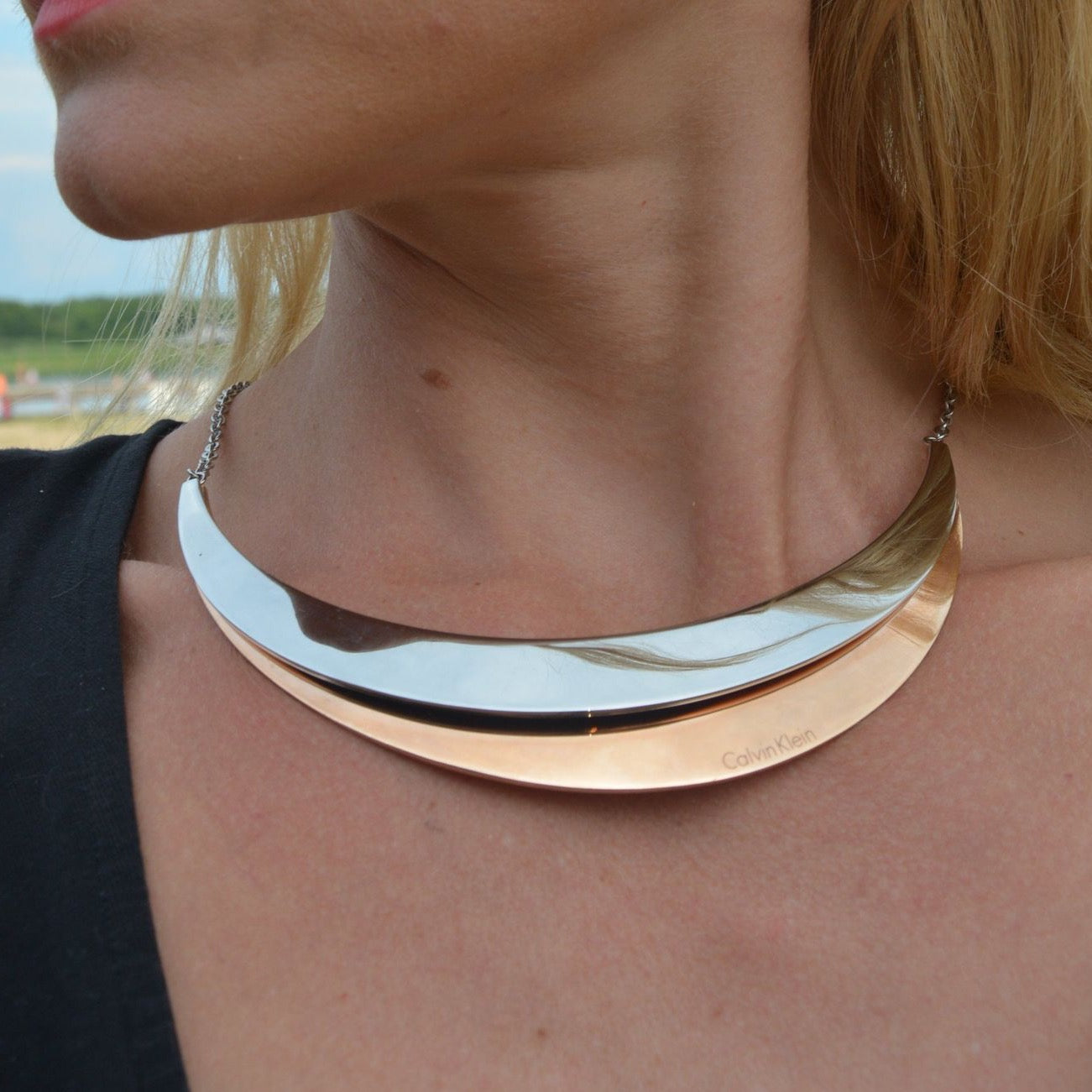 BREATHE TWO TONE NECKLACE | Calvin Klein | Luby