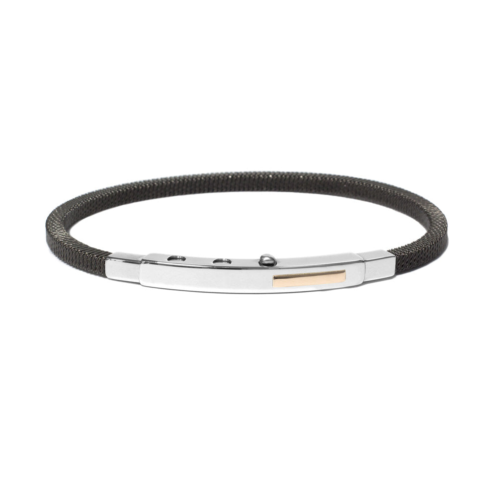 Borsari Charcoal Gray Thin Steel Bangle | BORSARI | Luby