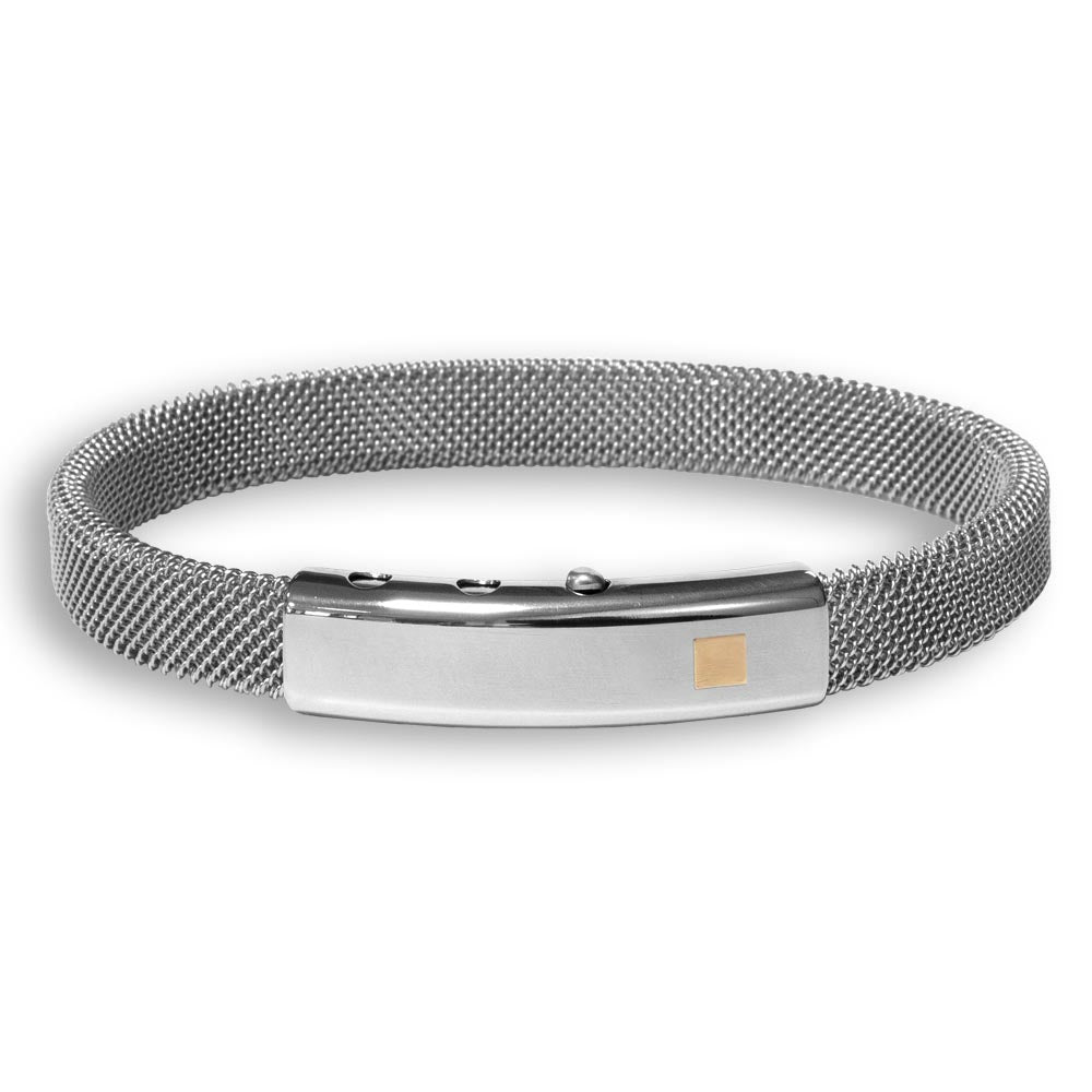 BLU STEEL BANGLE/18KT ROSE GOLD SQUARE ELEMENT | BORSARI | Luby