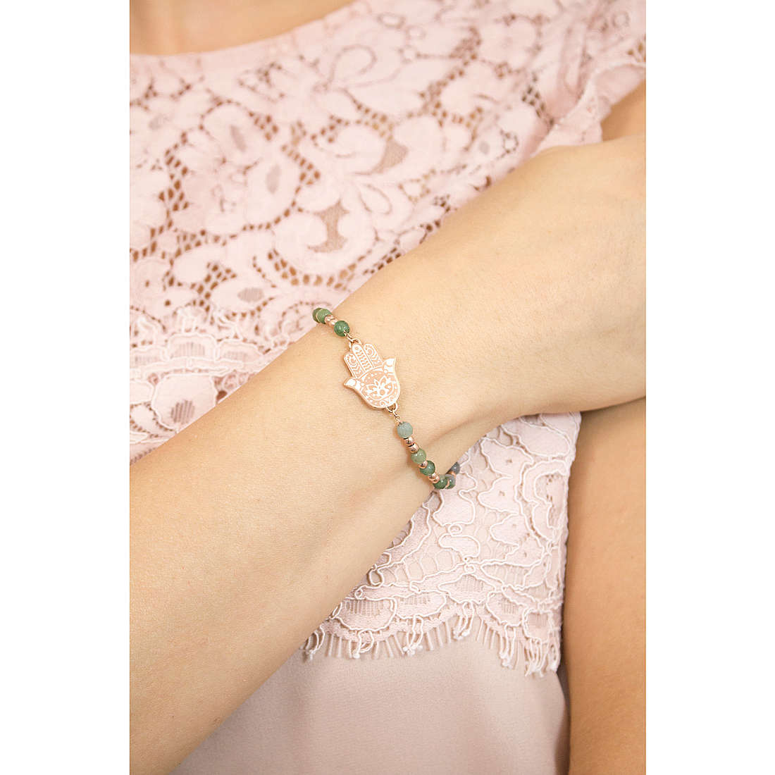 HAND OF FATIMA GREEN CHAKRA BRACELET | Brosway Italia | Luby