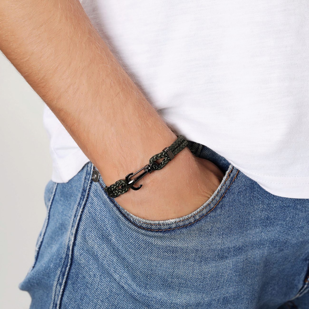 Marine Army Green Nylon Bracelet (Silver) | Brosway Italia | Luby