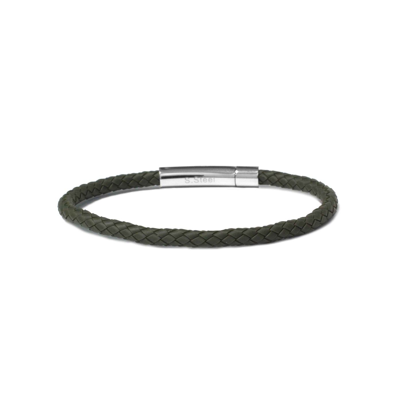 Bracelet with Brown Rubber and Natural Steel Closure | BORSARI | Luby