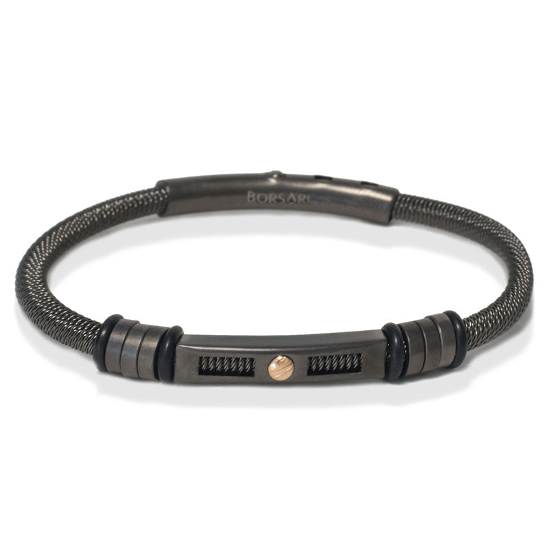 Acciaio Black Stainless Steel Bangle | BORSARI | Luby