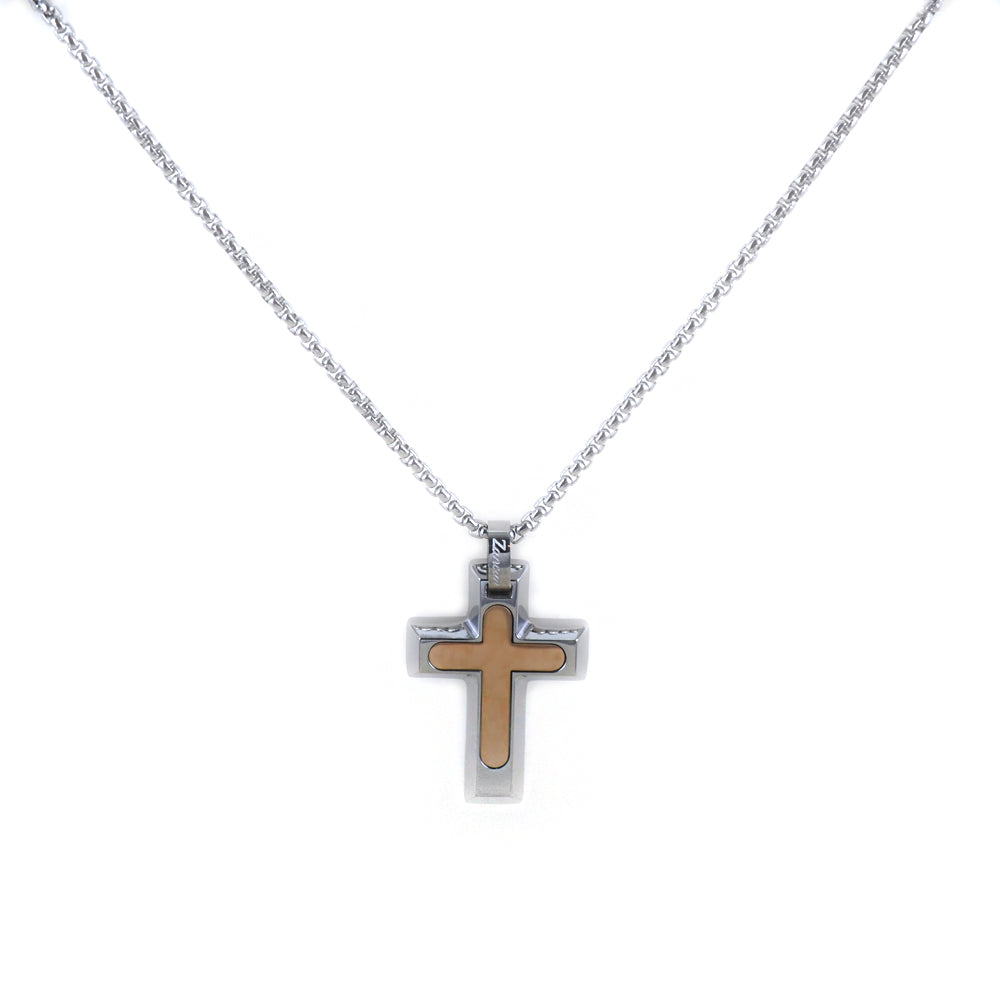 Zancan Stainless Steel Necklace with Cross Pendant | Zancan | Luby