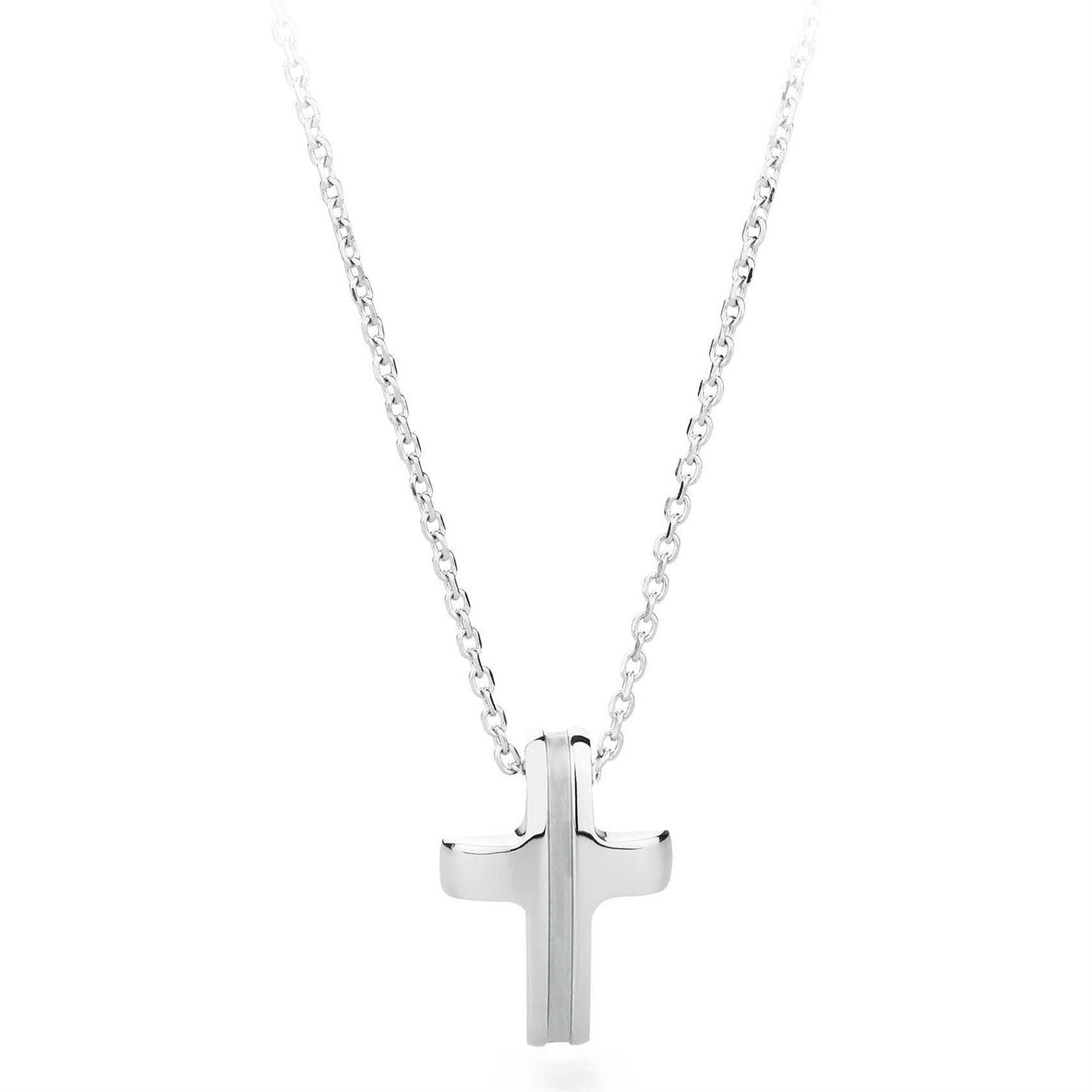 Lounge Black Cross Pendant Necklace (Black-Silver) | Brosway Italia | Luby