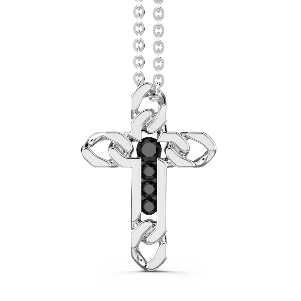 Cross Necklace with Black Spinel | Zancan | Luby