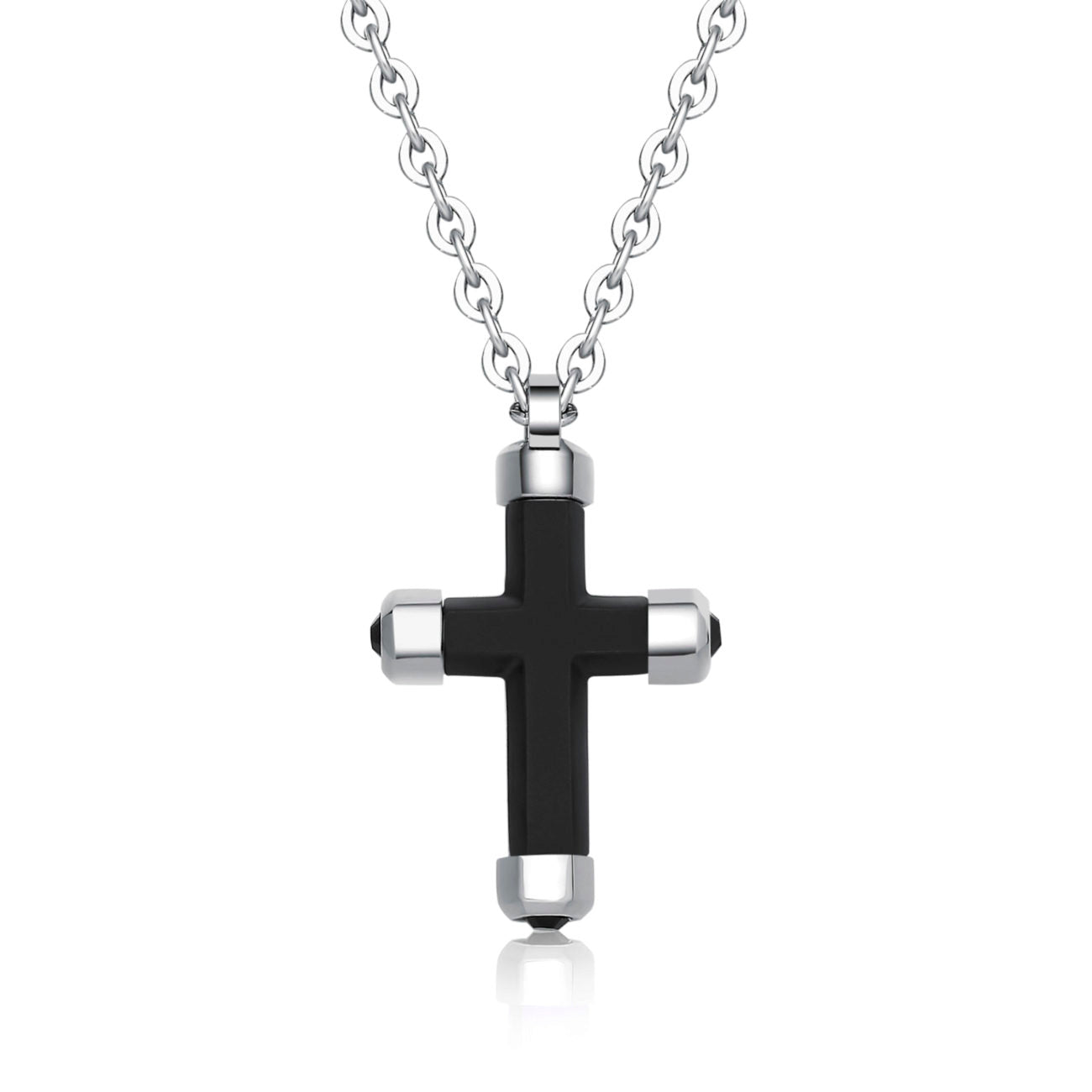 Crux Black Cross Necklace (Silver-Black) | Brosway Italia | Luby