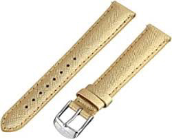 Metallic Gold Leather Watch Strap | Michele | Luby