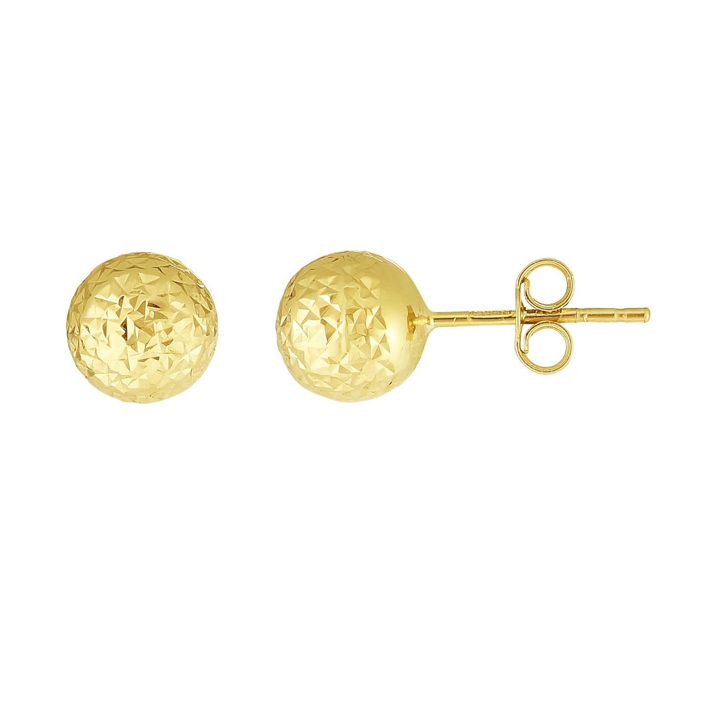 14K Gold 7mm Crystal Cut Post Earring | Luby Gold Collection | Luby
