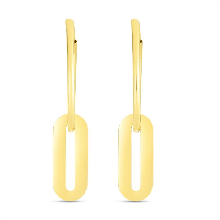 14K Paperclip Hoop Drop Earring | Luby Gold Collection | Luby