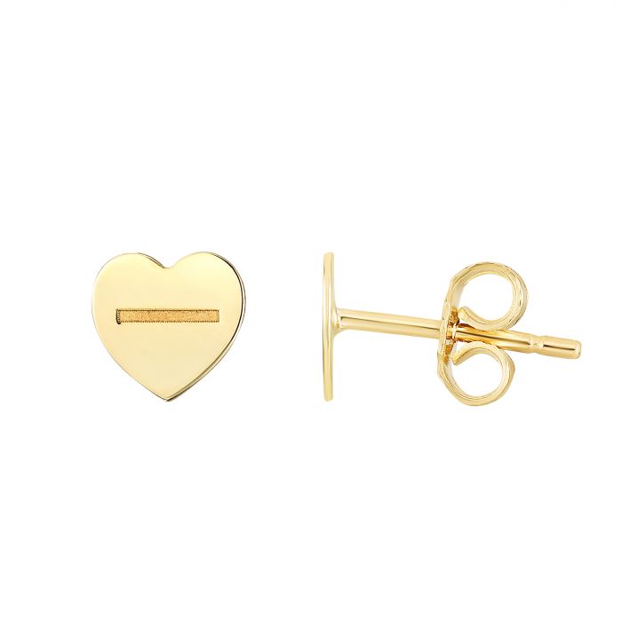 14K Heart Screw Studs | Luby Gold Collection | Luby
