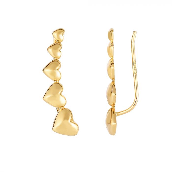 14K Gold Heart Ear Climber | Luby Gold Collection | Luby