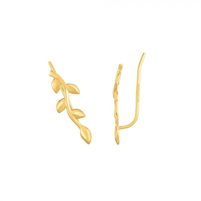 14K Gold Leaf Ear Climber | Luby Gold Collection | Luby