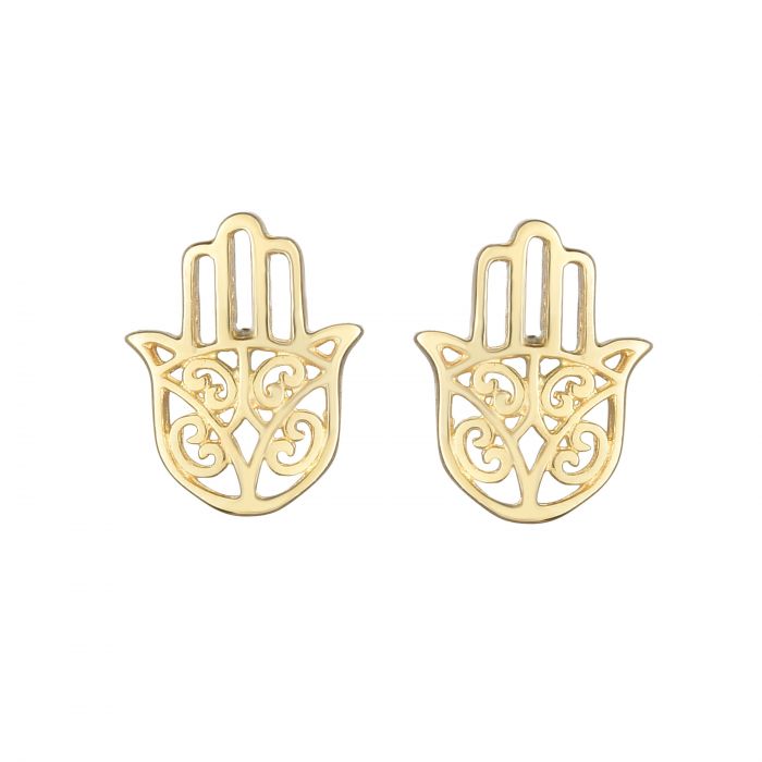 14K Gold Hamsa Stud Earring | Luby Gold Collection | Luby