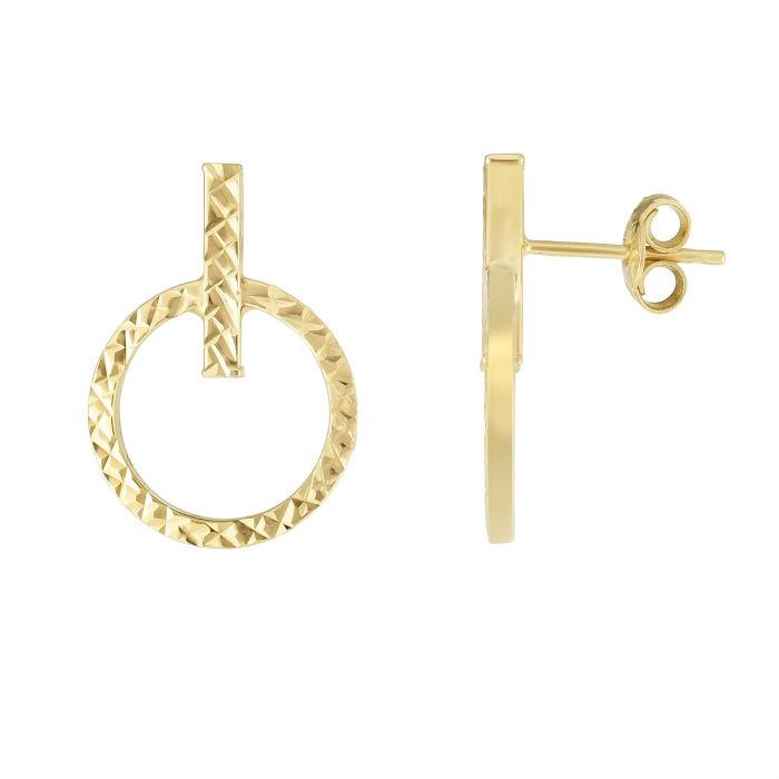 14K Gold Diamond Cut Earring | Luby Gold Collection | Luby