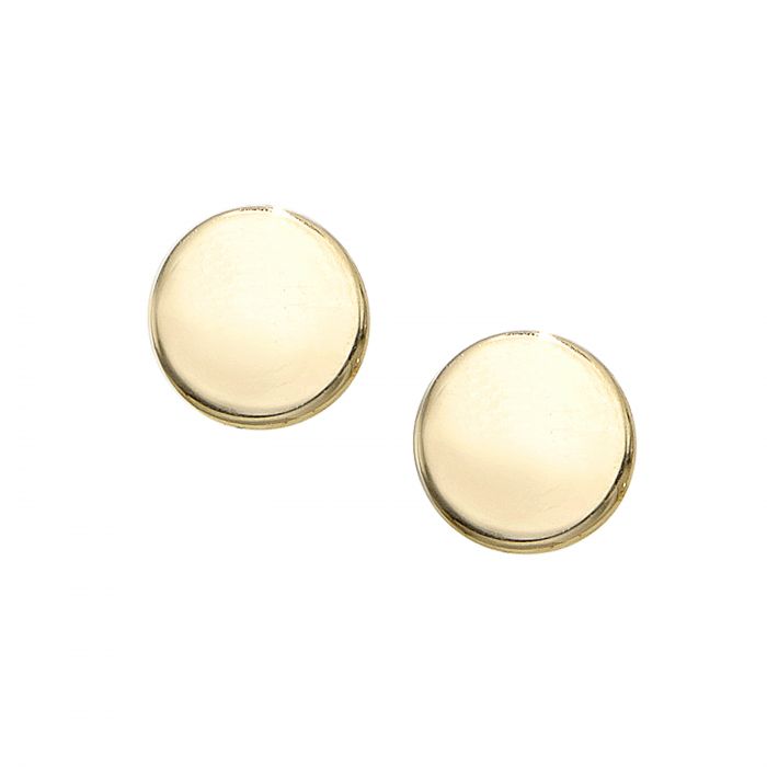 14K Gold Polished Circle Stud Earring | Luby Gold Collection | Luby