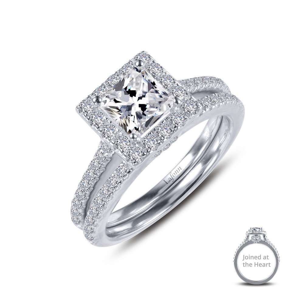Joined at the Heart Princess Cut Wedding Set | Lafonn | Luby