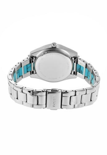 Scarlette Mini Three-Hand Date Two-Tone Acetate and Stainless Steel Watch | Fossil | Luby