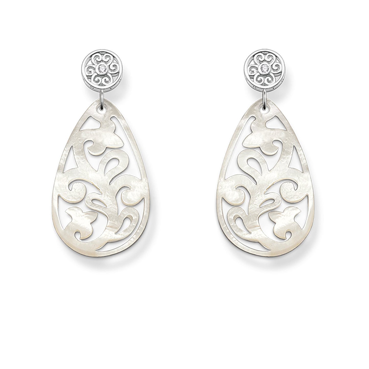 Glam & Soul Mother of Pearl Earrings (Silver/White) | Thomas Sabo | Luby