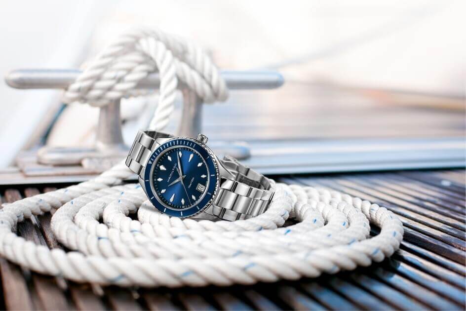 Jazzmaster Seaview Day Date Quartz (Silver-Blue) | Hamilton | Luby