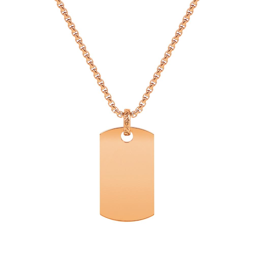 Shiny Dog Tag Pendant Necklace | ARZ Steel | Luby