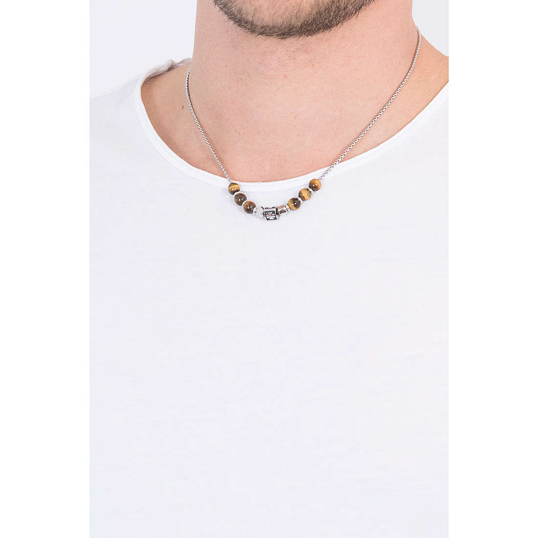 TJ Man Necklace (Silver-Black) | Brosway Italia | Luby