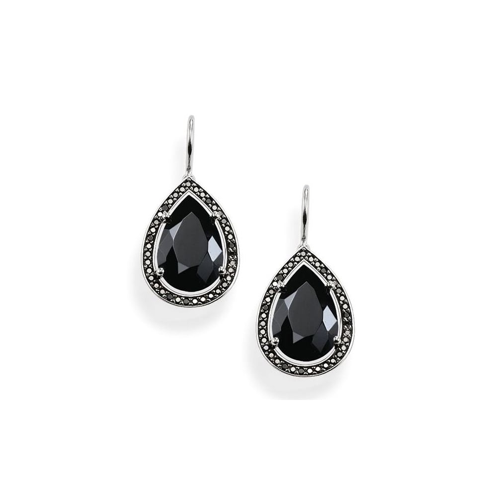 Beauty of Maharani Teardrop Earrings (Silver/Black) | Thomas Sabo | Luby