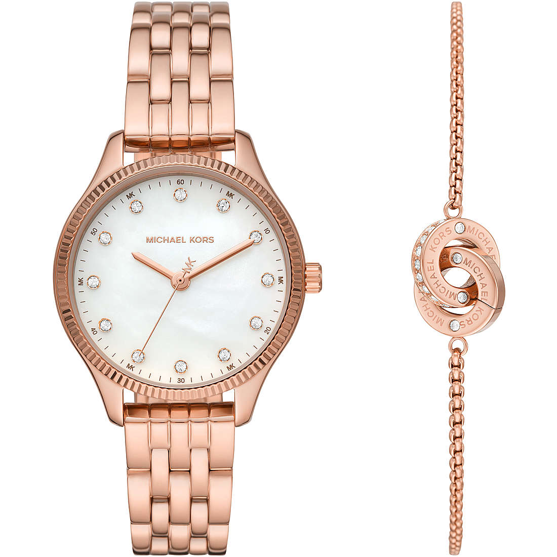Lexington Watch and Bracelet Set (Rose-Gold) | Michael Kors | Luby