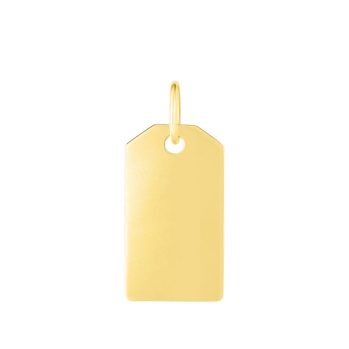 14K Gold Dog Tag Pendant | Luby Gold Collection | Luby