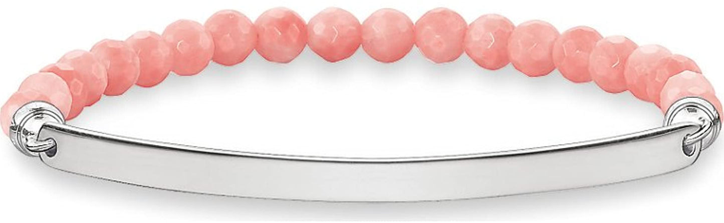 Glam Love Bridge Bamboo Coral Stones Bracelet (Silver/Pink) | Thomas Sabo | Luby