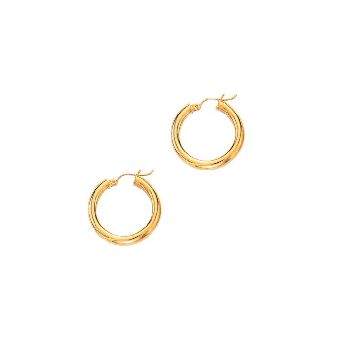 14K Gold 4mm Hoop Earring | Luby Gold Collection | Luby