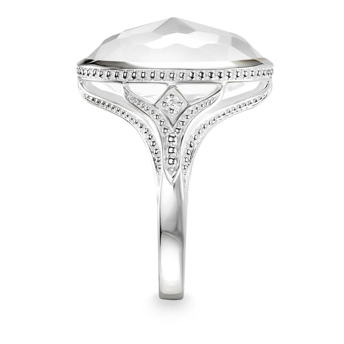 Purity of Lotos Oval Ring (Silver/White) | Thomas Sabo | Luby
