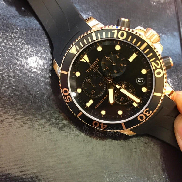 Seastar 1000 Chronograph (Black-Rose Gold) | Tissot | Luby