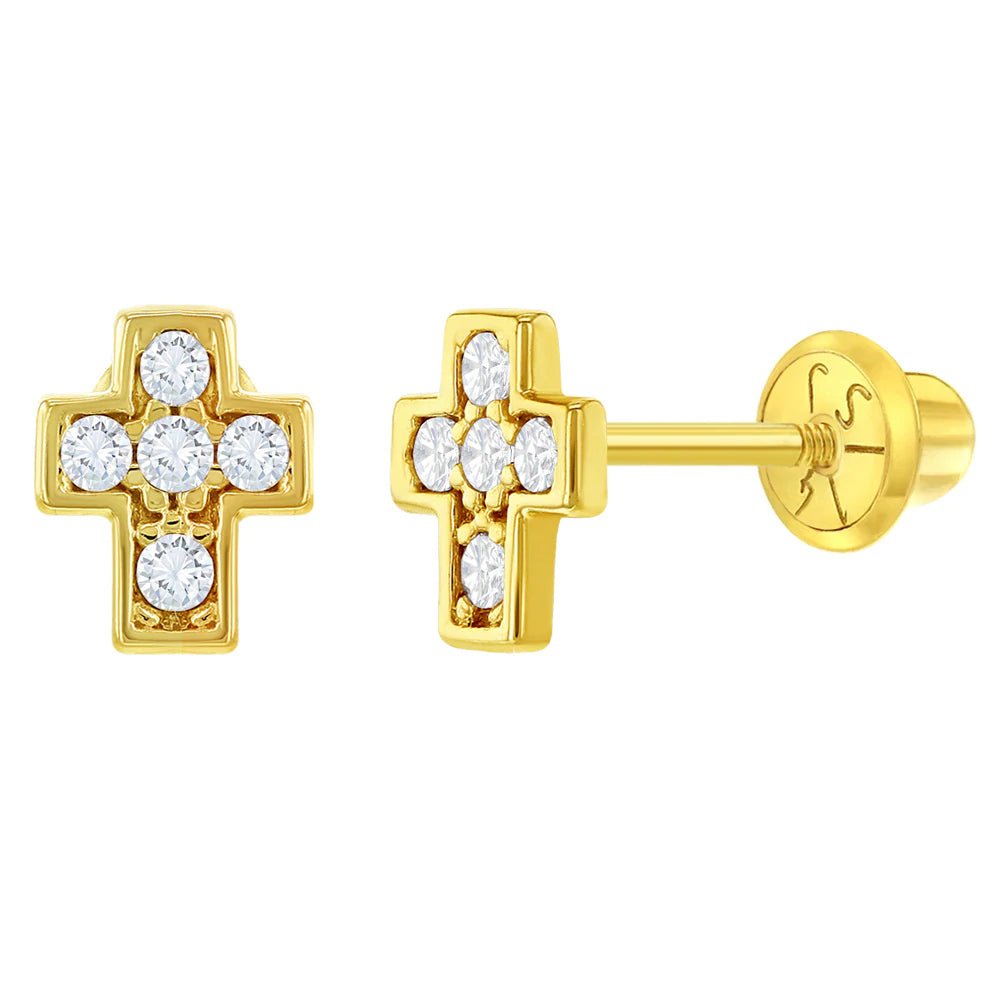 14K Yellow Gold & Cz Cross | Children Collection | Luby