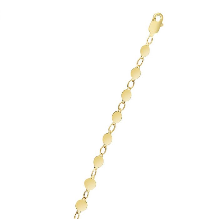 14K Gold Round Mirror Chain | Luby Gold Collection | Luby