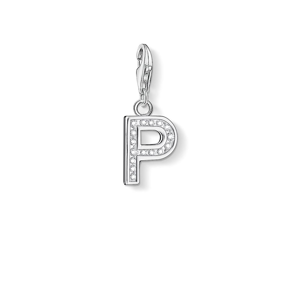 Letter P with CZ Crystals Charm (Silver) | Thomas Sabo | Luby