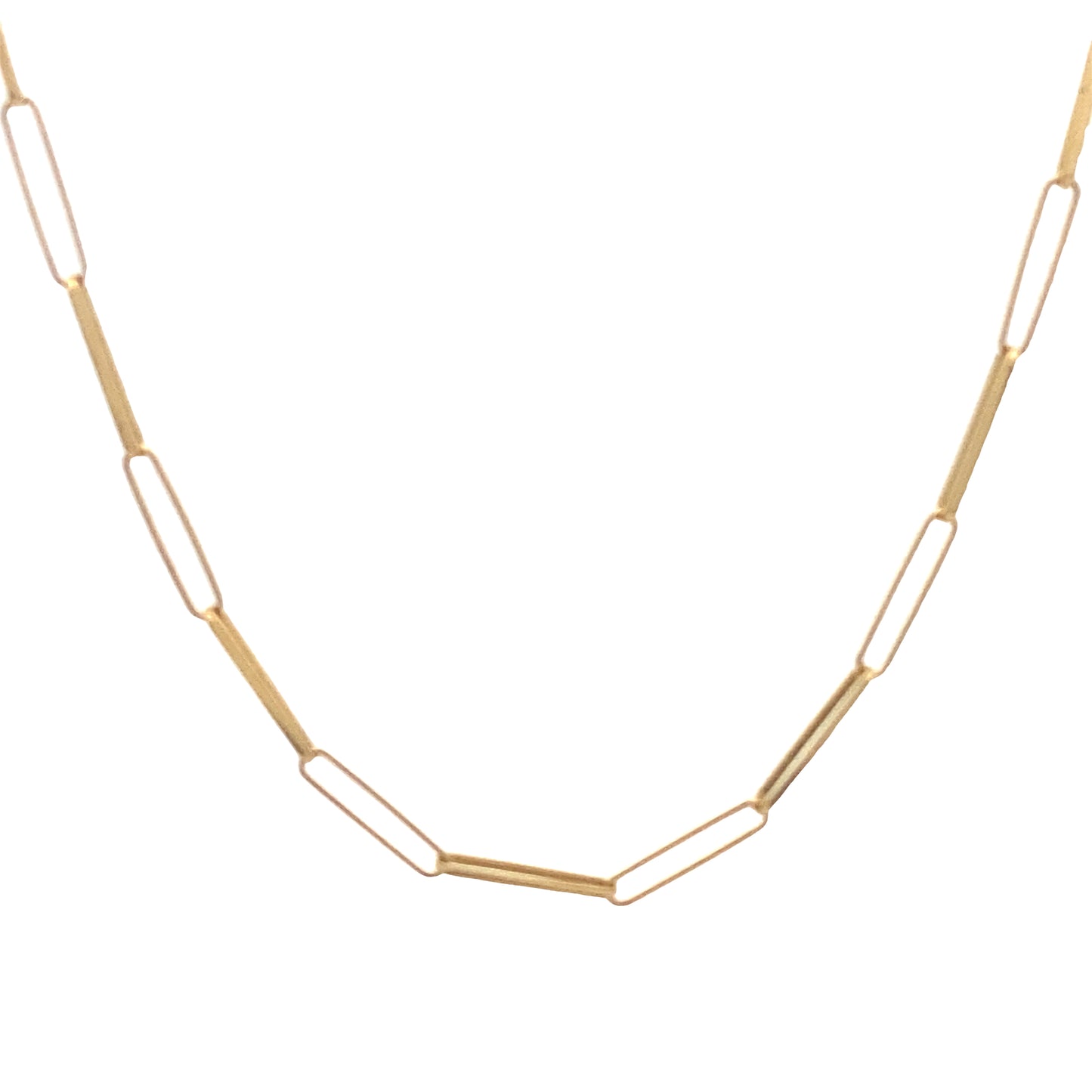 14G Gold Slim Paper Clip Necklace | Luby Gold Collection | Luby 