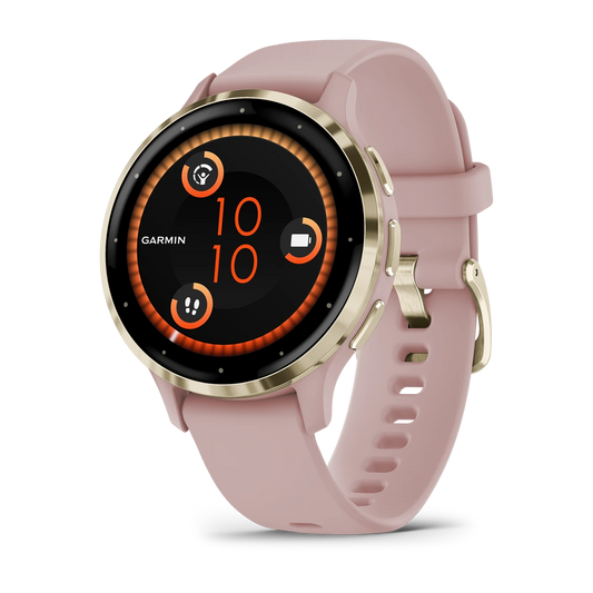 Venu® 3S Soft Gold Stainless Steel Bezel with Dust Rose Case and Silicone Band | Garmin | Luby 
